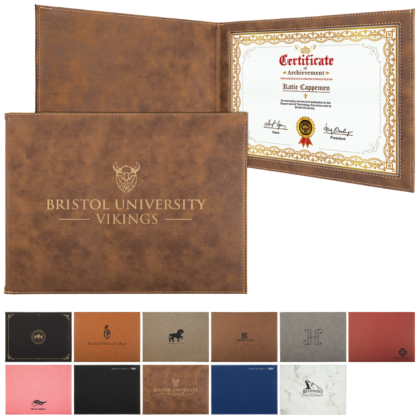 Engraved Leatherette Certificate or Diploma Holder